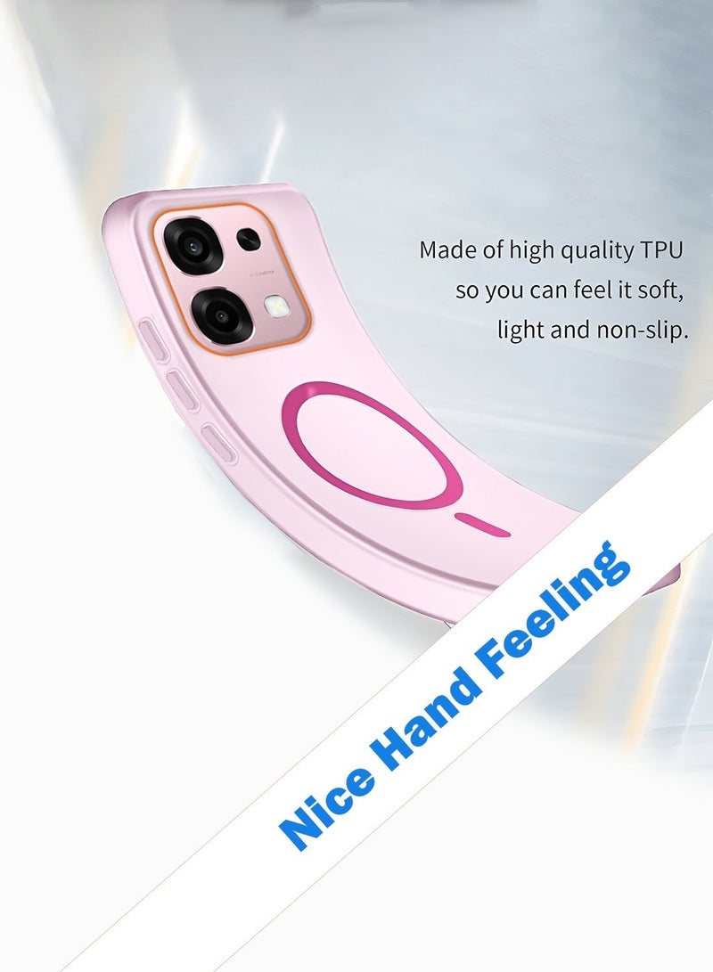 دبليو تيك غطاء هاتف Oppo A6 Pro / Oppo F31 5G 2025 شفاف هجيني مزود بـ Magsafe مع شحن مغناطيسي وحواف مرتفعة للكاميرا ومظهر أنيق (MCMPMN) - وردي فاتح - Image 4